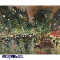 Tranh sơn dầu thành phố lộng lẫy